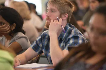 A student in a classroom